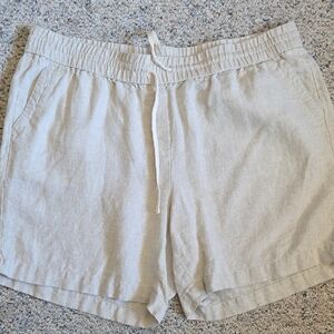 Talbots High Waist Cream Shorts